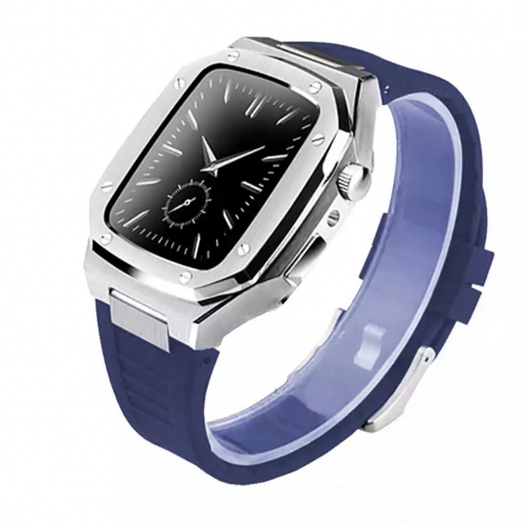 NEW!アップルウォッチ7 カバー 高級ケース 【45mm】ネイビー ラバー NEW!アップルウォッチ7 カバー 高級ケース 【45mm】ネイビー ラバー