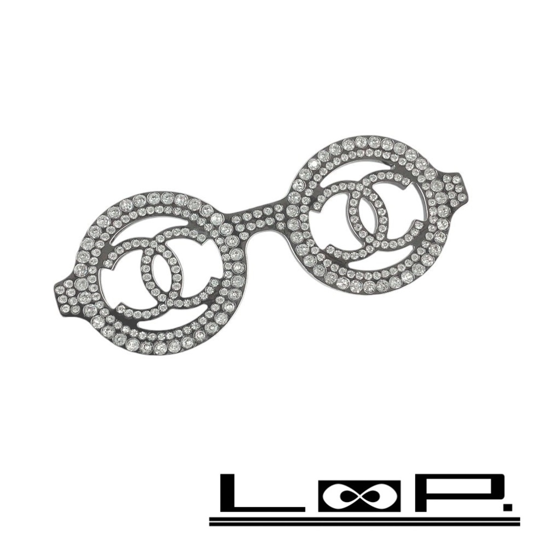 CHANEL - ■新同■　シャネル ブローチ ココ メガネ 眼鏡 モチーフ メレ シルバー SS B17B 【212048】◇