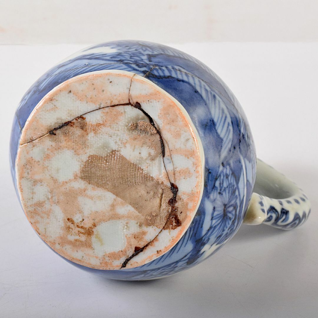 中国 青花 山水人物文 水注瓶 C R7882 中国 青花 山水人物文 水注瓶 C R7882