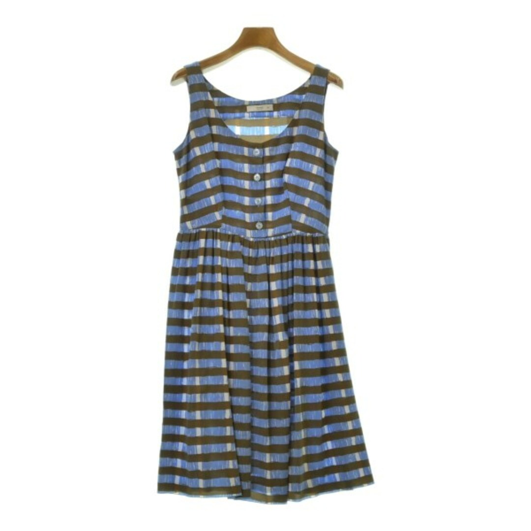 PRADA プラダ ワンピース 40(M位) 青x茶x白(総柄) 【古着】 PRADA プラダ ワンピース 40(M位) 青x茶x白(総柄) 【古着】
