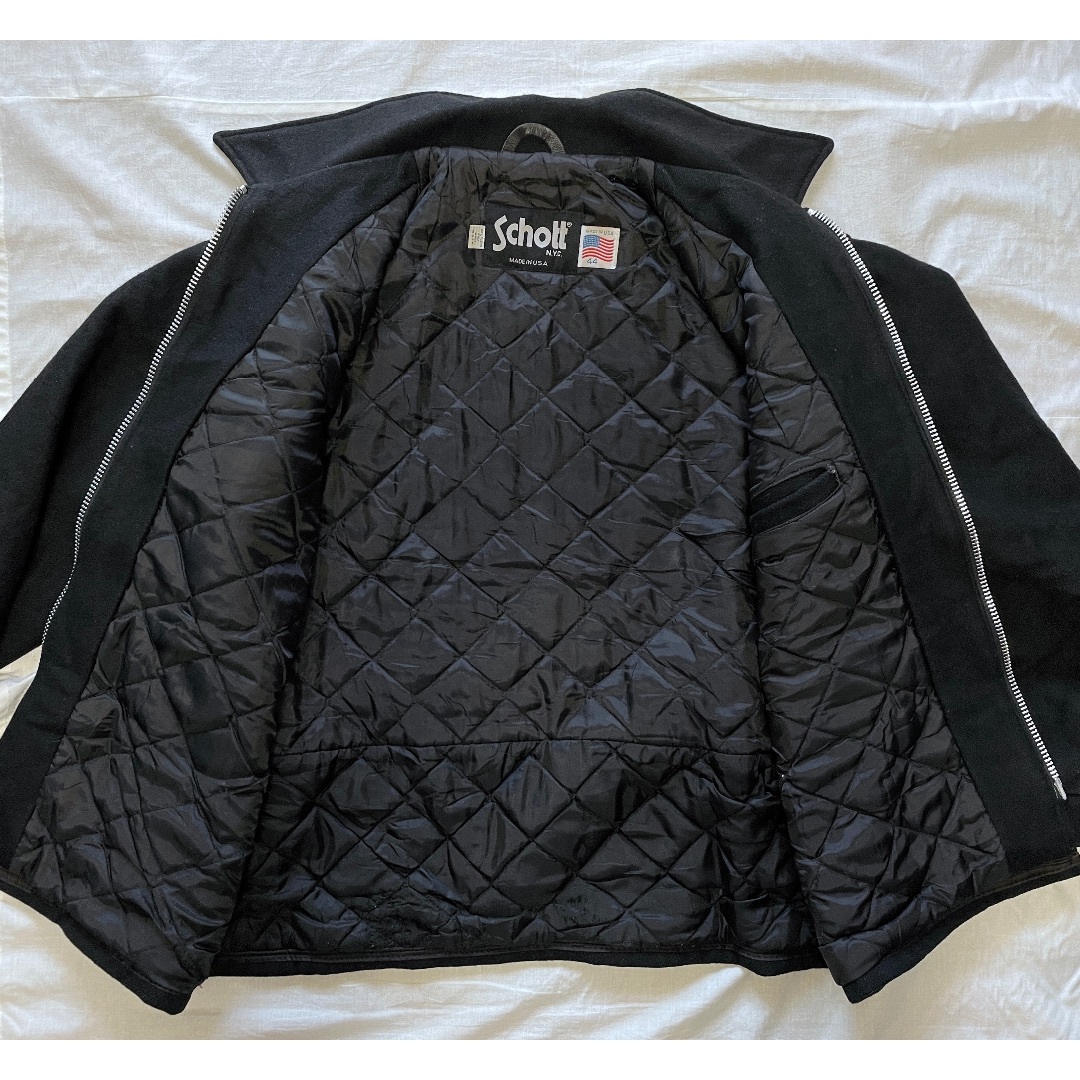 90´ Schott ショット ウールジャケット ブラック サイズ44 3XL