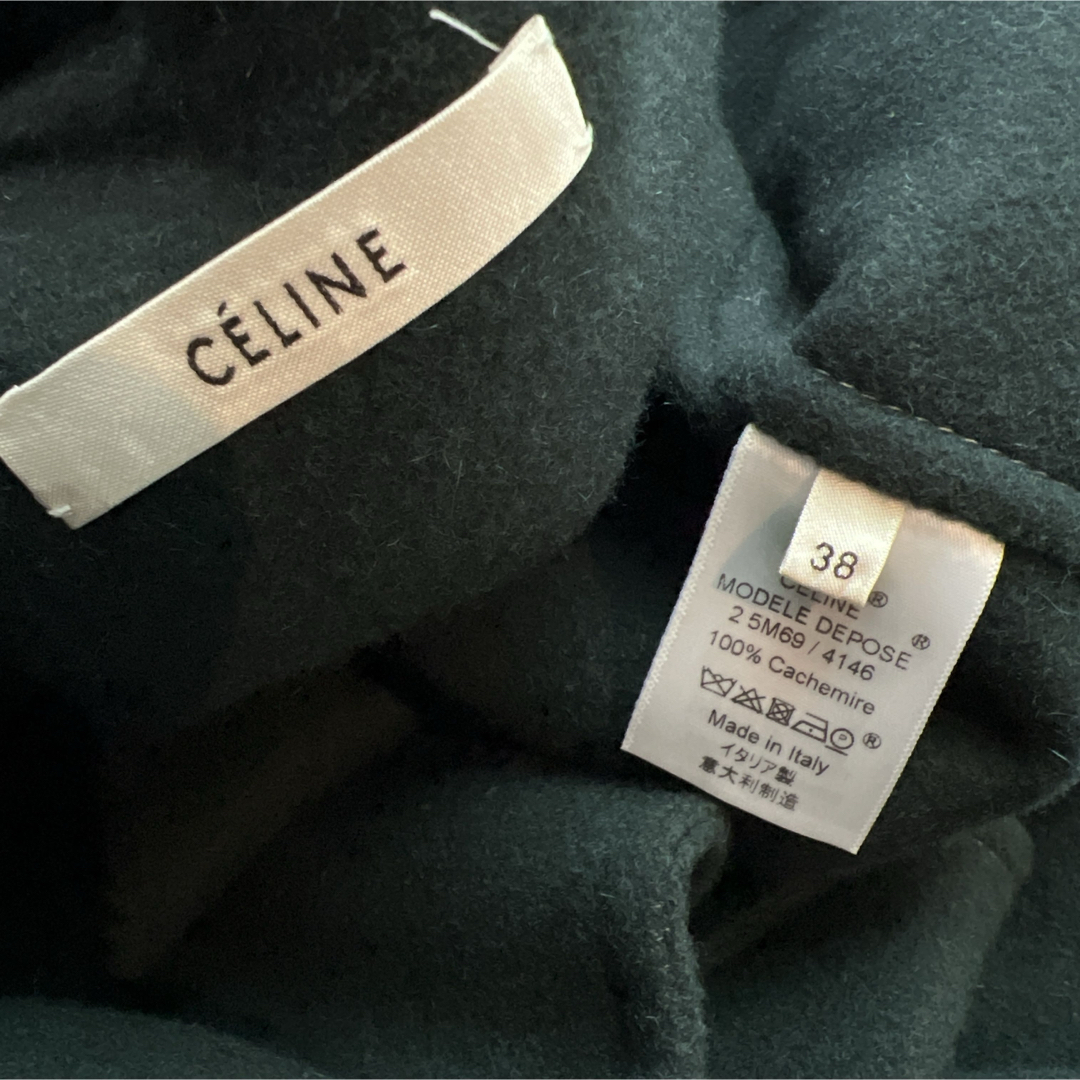 CELINE - 美品 CELINE セリーヌ カシミヤ グリーン ポンチョ CELINE - 美品 CELINE セリーヌ カシミヤ グリーン ポンチョ