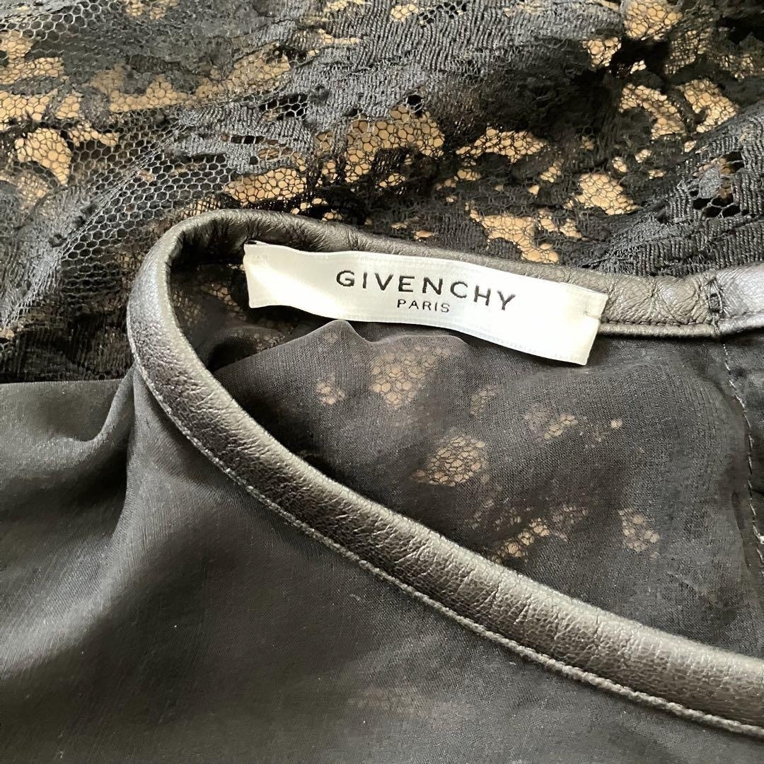 GIVENCHY ブラックレースシースルーブラウス☆ミ08 GIVENCHY ブラックレースシースルーブラウス☆ミ08