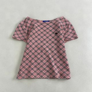 バーバリーブルーレーベル(BURBERRY BLUE LABEL)の美品　バーバリーブルーレーベル　カットソー　スウェット生地　ノバチェック　ピンク(カットソー(半袖/袖なし))