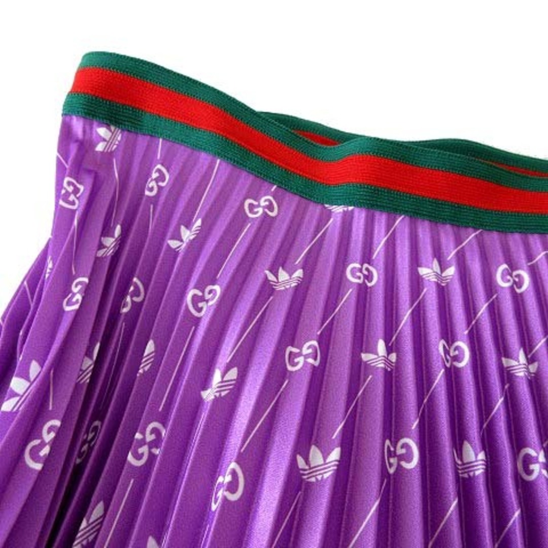 GUCCI - グッチ アディダス サテン プリーツ スカート GG GUCCI - グッチ アディダス サテン プリーツ スカート GG