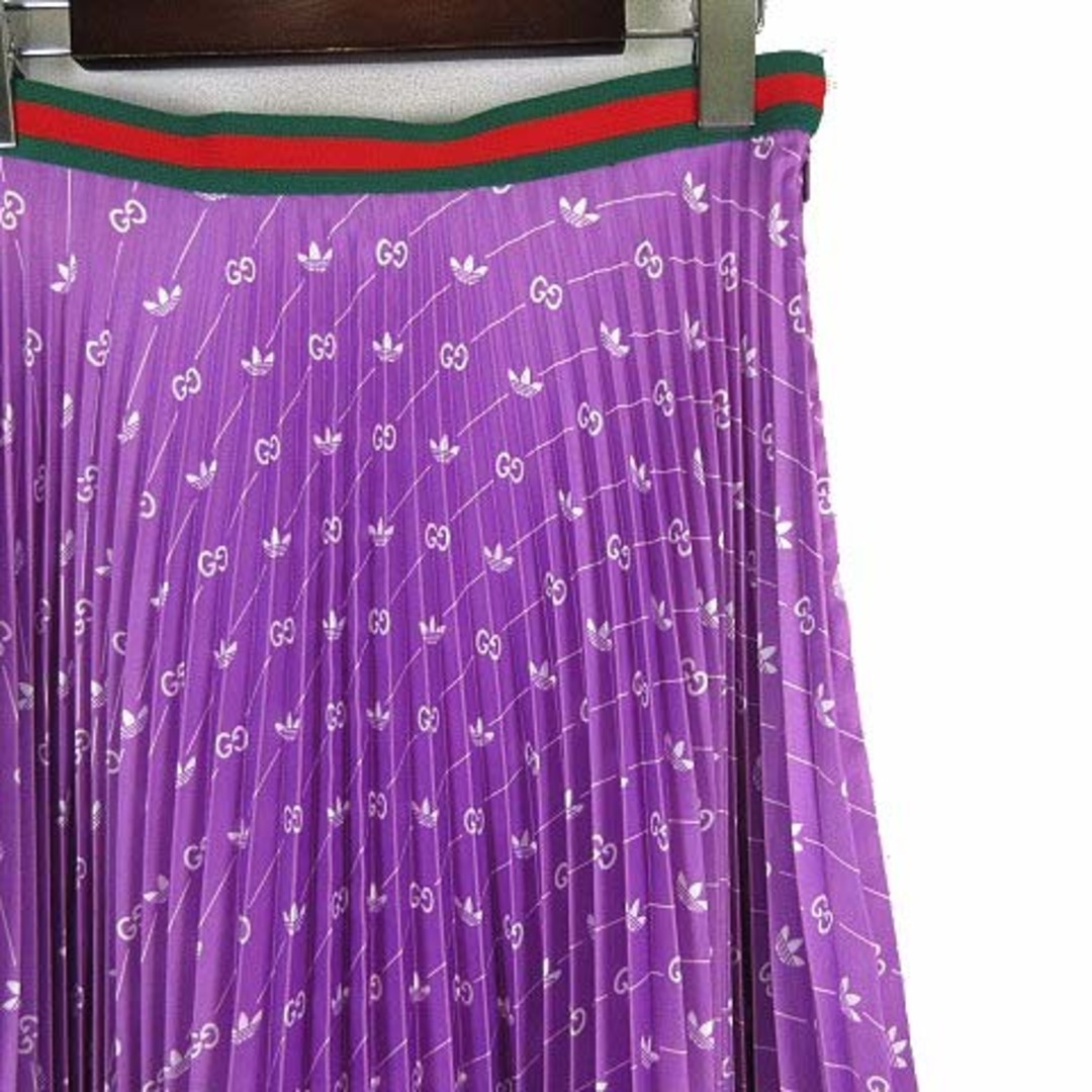 GUCCI - グッチ アディダス サテン プリーツ スカート GG GUCCI - グッチ アディダス サテン プリーツ スカート GG