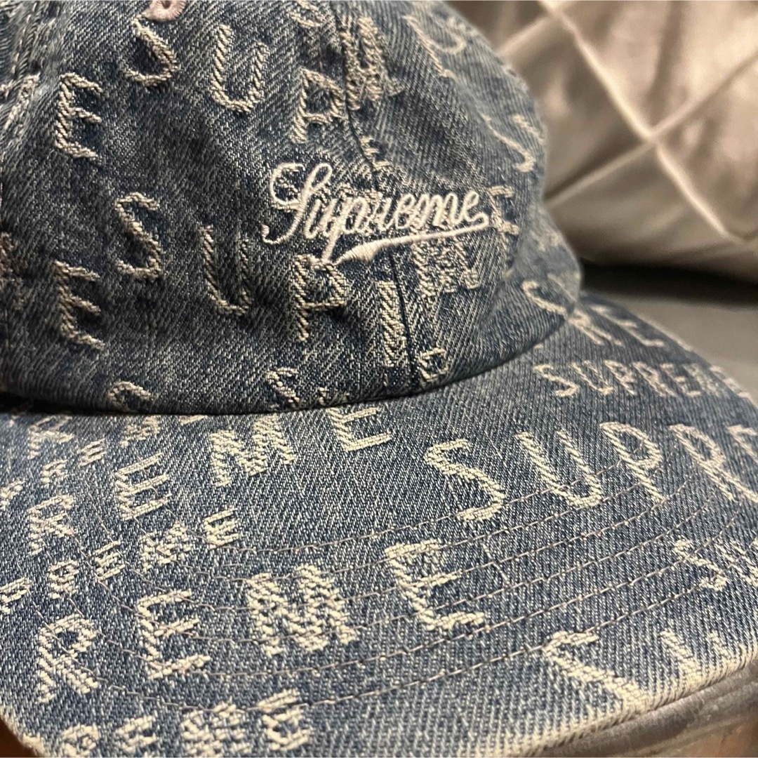 Supreme - supreme ロゴ デニム キャップ モノグラム 刺繍 Supreme - supreme ロゴ デニム キャップ モノグラム 刺繍