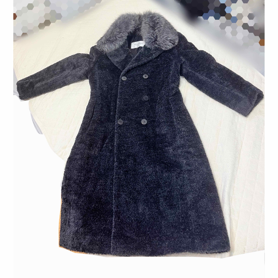 MaxMara コート 白タグ アルパカ バージンウール フォックスファー MaxMara コート 白タグ アルパカ バージンウール フォックスファー
