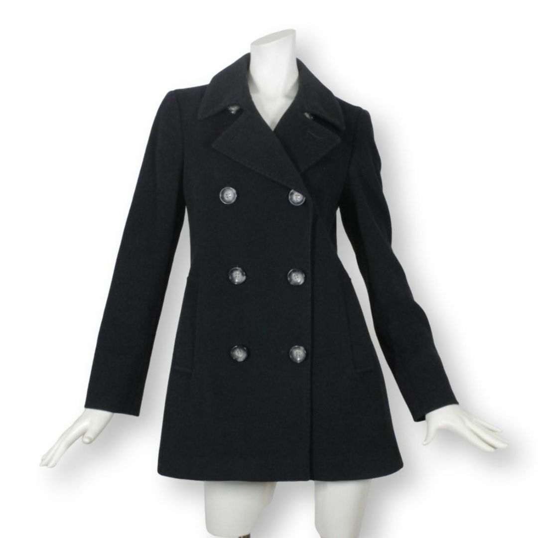 23区 - 05【美品】23区 Pコート 38 レディース M カシミヤ入り ブラック 黒