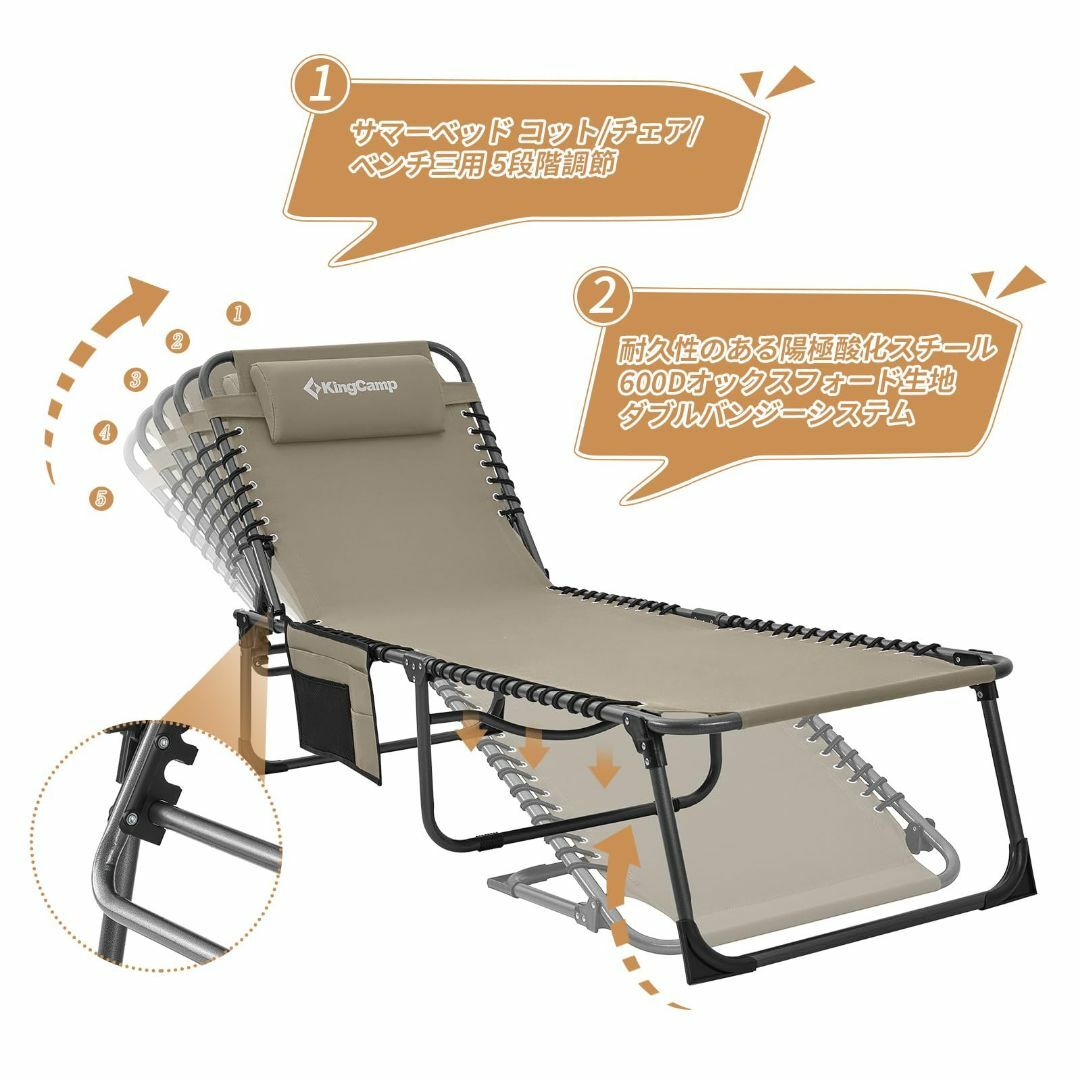 ☆折りたたみ コット チェア ベンチ三用 5段階調節 コンパクト ☆折りたたみ コット チェア ベンチ三用 5段階調節 コンパクト