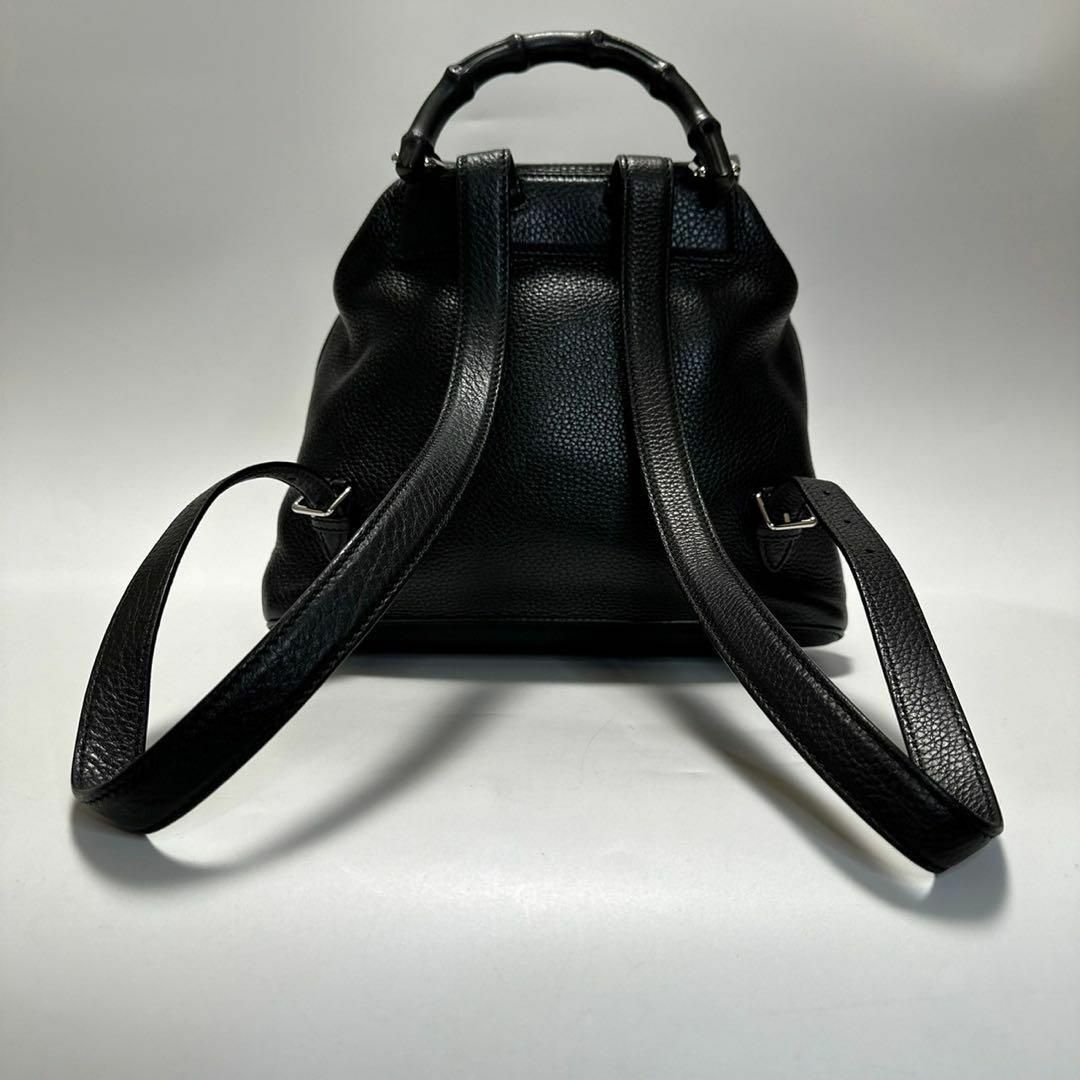 GUCCI - e49【極美品】グッチ シボ革 レザー ブラック バンブー GUCCI - e49【極美品】グッチ シボ革 レザー ブラック バンブー