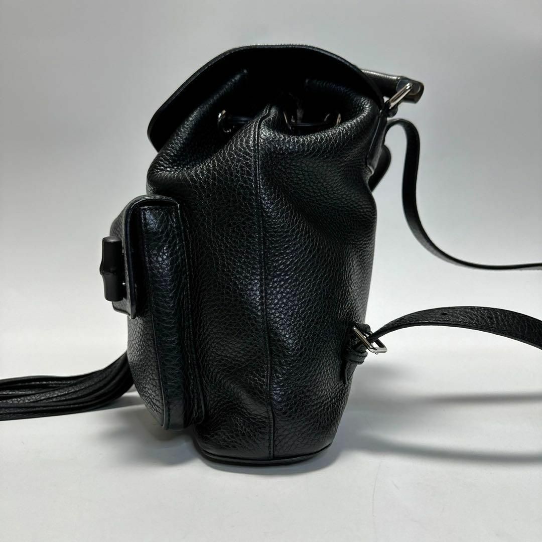 GUCCI - e49【極美品】グッチ シボ革 レザー ブラック バンブー GUCCI - e49【極美品】グッチ シボ革 レザー ブラック バンブー