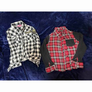 子供服120.130センチ　チェックシャツ(ブラウス)