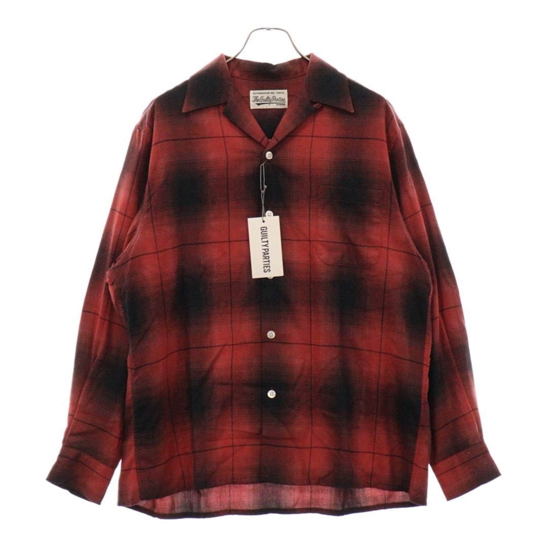 WACKO MARIA|オンブレチェックオープンカラーシャツ M ブルー WACKO MARIA|オンブレチェックオープンカラーシャツ M ブルー