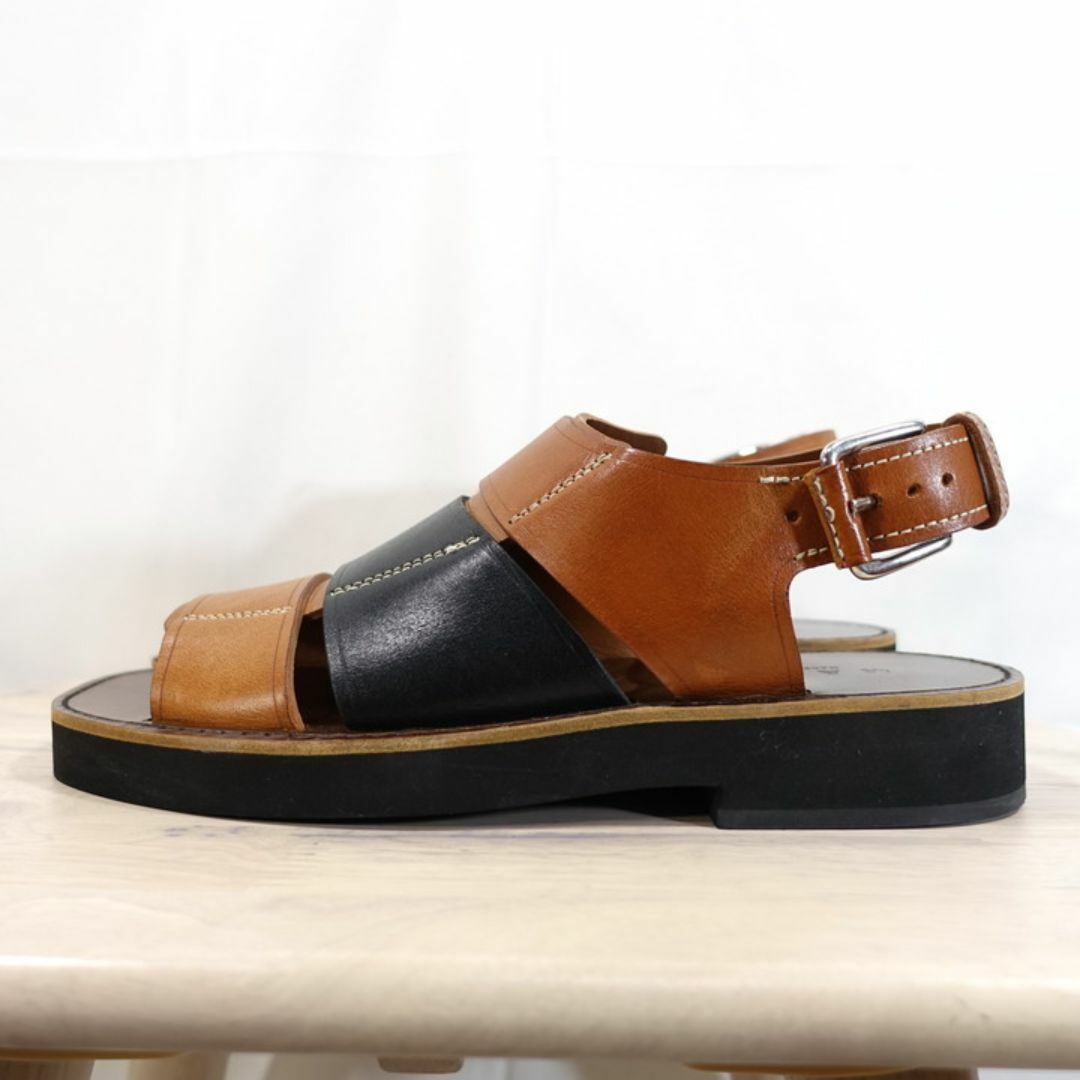 MARNI - 【美品】マルニ 黒茶 ツートンレザーサンダル MARNIの MARNI - 【美品】マルニ 黒茶 ツートンレザーサンダル MARNIの