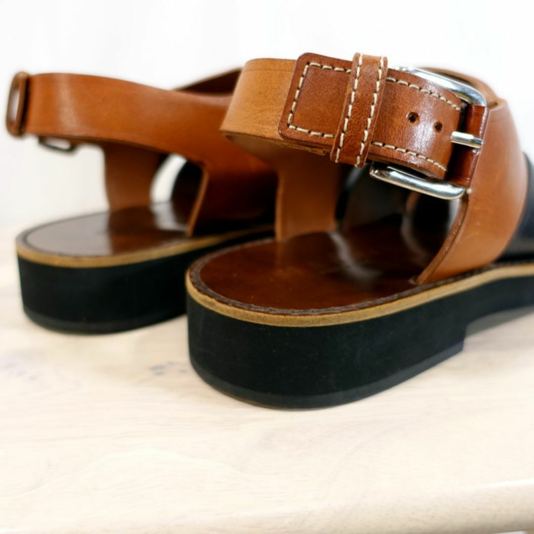 MARNI - 【美品】マルニ 黒茶 ツートンレザーサンダル MARNIの MARNI - 【美品】マルニ 黒茶 ツートンレザーサンダル MARNIの