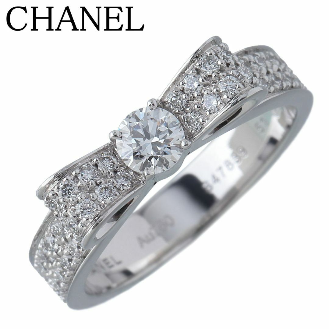 CHANEL - シャネル ダイヤ リング リュバン ドゥ シャネル ミディアム #51 Au750WG J3413 保証書(2012年) 箱 新品仕上げ済 CHANEL【19125】