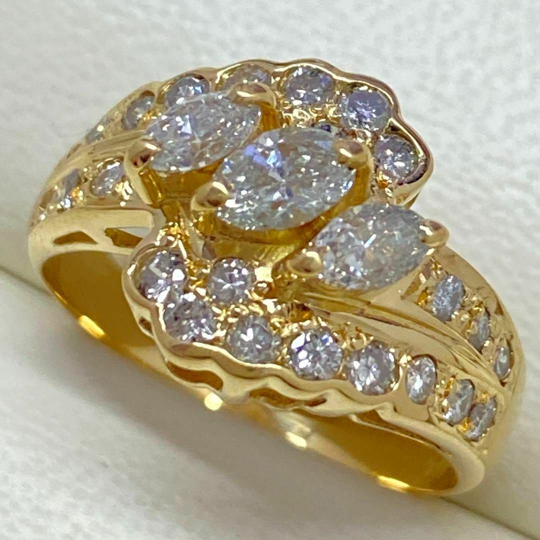 K18 天然ダイヤモンドリング D1.00ct サイズ13.3号 幅広 3.9g K18 天然ダイヤモンドリング D1.00ct サイズ13.3号 幅広 3.9g