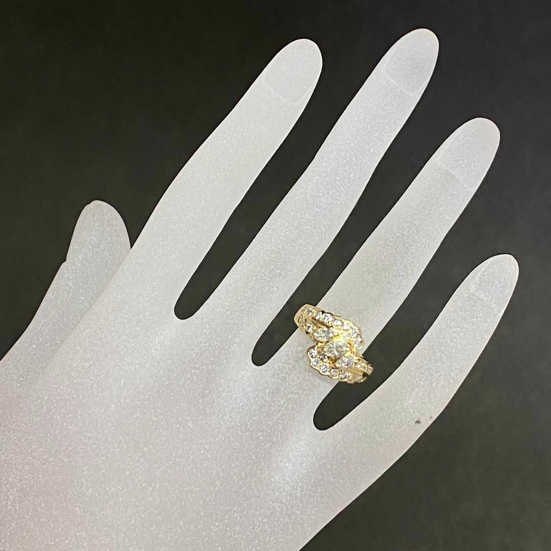 K18 天然ダイヤモンドリング D1.00ct サイズ13.3号 幅広 3.9g K18 天然ダイヤモンドリング D1.00ct サイズ13.3号 幅広 3.9g