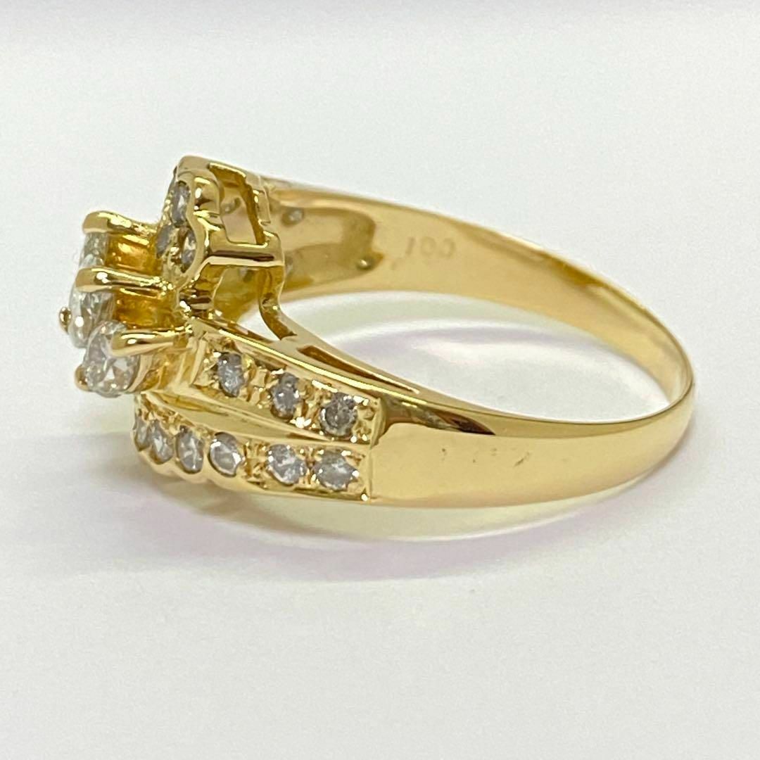 K18 天然ダイヤモンドリング D1.00ct サイズ13.3号 幅広 3.9g K18 天然ダイヤモンドリング D1.00ct サイズ13.3号 幅広 3.9g