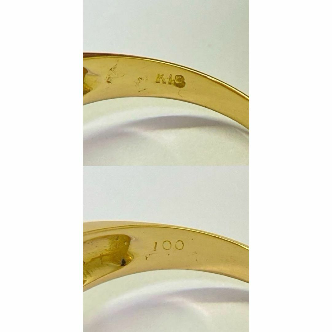 K18 天然ダイヤモンドリング D1.00ct サイズ13.3号 幅広 3.9g K18 天然ダイヤモンドリング D1.00ct サイズ13.3号 幅広 3.9g