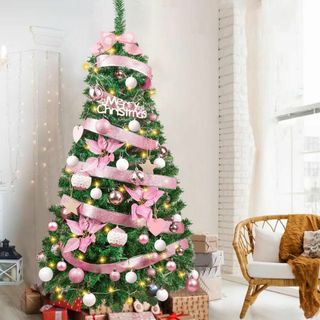 クリスマスツリー 150cm オーナメント付き 北欧 おしゃれ ピンク(シングルベッド)