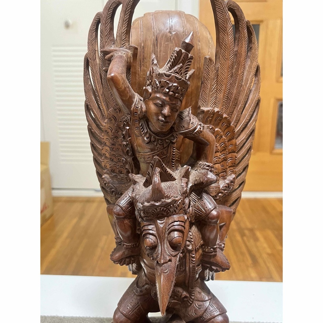 仏教美術 ガルーダ 木彫刻品 精密彫刻 インド神 バリ 仏教美術 ガルーダ 木彫刻品 精密彫刻 インド神 バリ