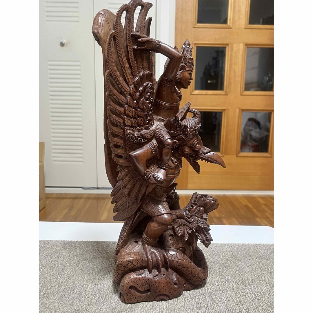 仏教美術 ガルーダ 木彫刻品 精密彫刻 インド神 バリ 仏教美術 ガルーダ 木彫刻品 精密彫刻 インド神 バリ