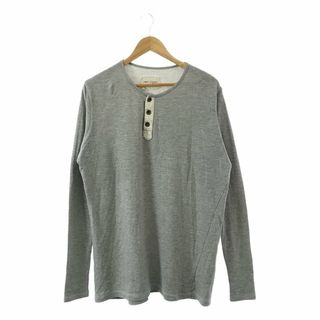 グレッグローレン(Greg Lauren)のGREG LAUREN / グレッグローレン | GREY KNIT HENLEY / ヘンリーネック オーバー カットソー | 1 | グレー | メンズ(Tシャツ/カットソー(七分/長袖))