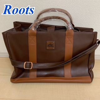 未使用 Roots ブラウン レザー トートバッグ 茶 旅行 カバン 未使用 Roots ブラウン レザー トートバッグ 茶 旅行 カバン