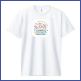 Tシャツ メンズ レディース 半袖 おもしろ ティシャツ　かわいい　かご　花(Tシャツ(半袖/袖なし))