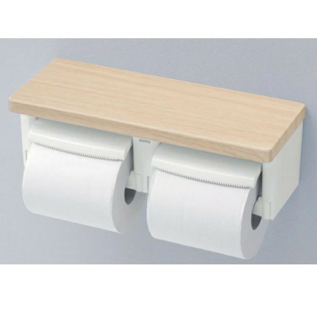 TOTO(トートー)のとも様専用 TOTO 棚付二連紙巻器(トイレットペーパーホルダー) インテリア/住まい/日用品の収納家具(トイレ収納)の商品写真
