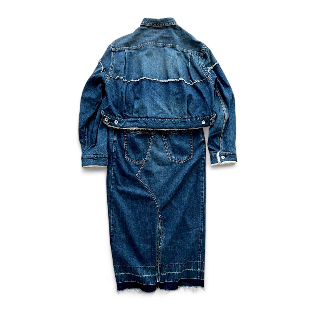 sacai - sacai サカイ ジップアップボアデニム ドレスワンピース sacai - sacai サカイ ジップアップボアデニム ドレスワンピース