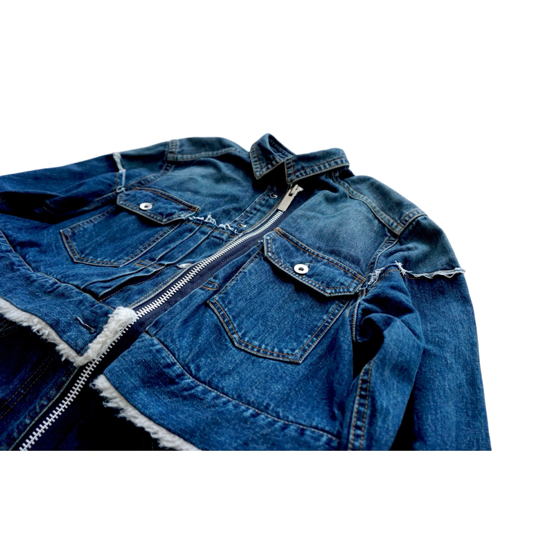 sacai - sacai サカイ ジップアップボアデニム ドレスワンピース sacai - sacai サカイ ジップアップボアデニム ドレスワンピース
