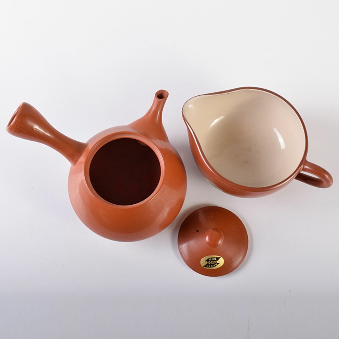 煎茶道具 佐渡無名異焼 丸山金水造 朱泥 茶器揃 共箱 M R7931 陶芸 煎茶道具 佐渡無名異焼 丸山金水造 朱泥 茶器揃 共箱 M R7931 陶芸