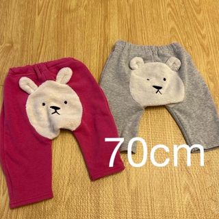 アカチャンホンポ(アカチャンホンポ)のズボン　70cm 2本セット　アニマル柄(パンツ)