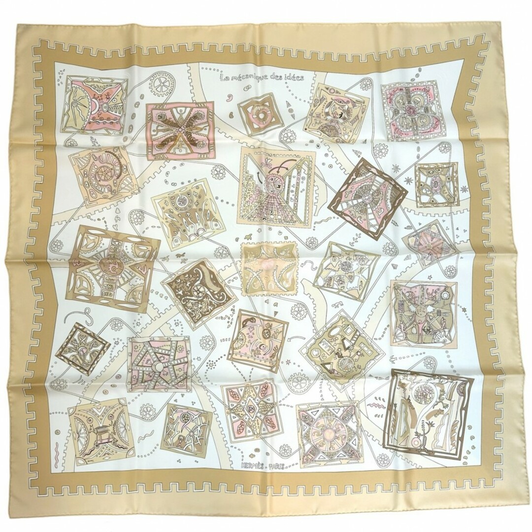 在庫一掃】HERMES エルメス スカーフ カレ90 la macanique des 在庫一掃】HERMES エルメス スカーフ カレ90 la macanique des