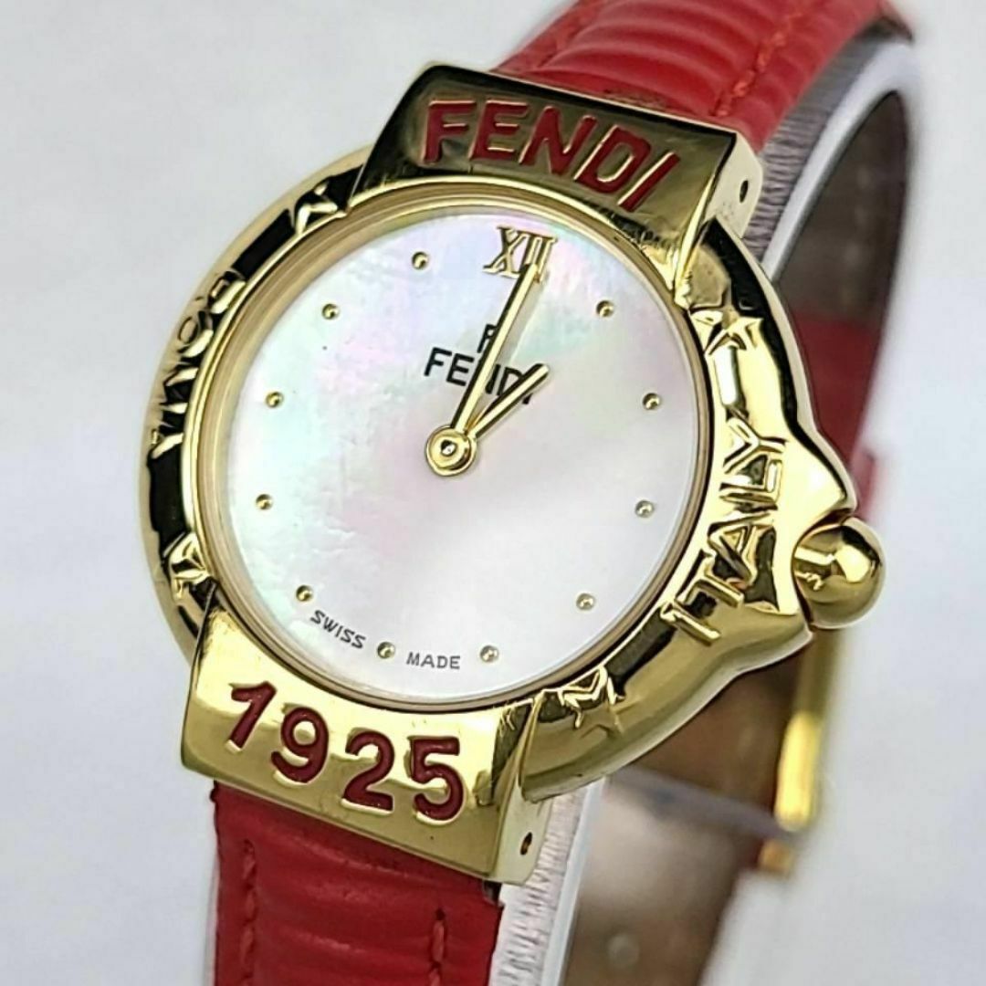 ○極美品☆フェンディ シェル文字盤 ラウンド ゴールド ○極美品☆フェンディ シェル文字盤 ラウンド ゴールド