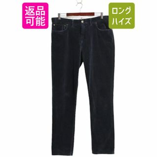 ラルフローレン(Ralph Lauren)の90s ポロ ラルフローレン 太畝 コーデュロイ パンツ メンズ 36 32 オールド スリム ストレート ノータック スラックス 5ポケット 革パッチ(スラックス)