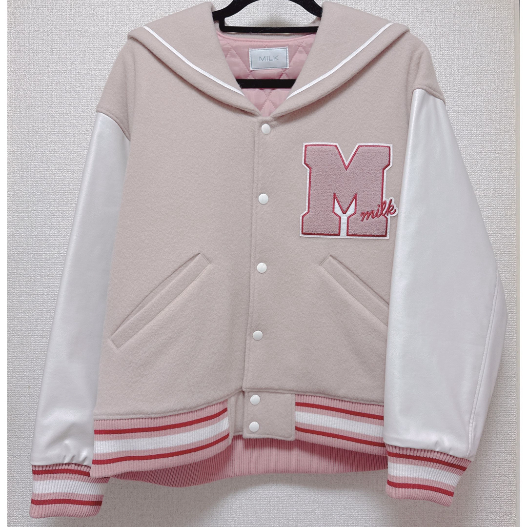 MILK - MILK Sailor スタジャン ピンクの通販 by SAKI's shop MILK - MILK Sailor スタジャン ピンクの通販 by SAKI's shop