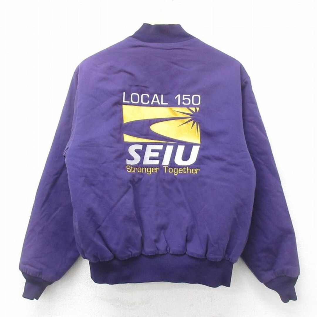 L☆古着 長袖 ジャケット メンズ 80年代 80s SEIU 刺繍 USA製 紫 L☆古着 長袖 ジャケット メンズ 80年代 80s SEIU 刺繍 USA製 紫