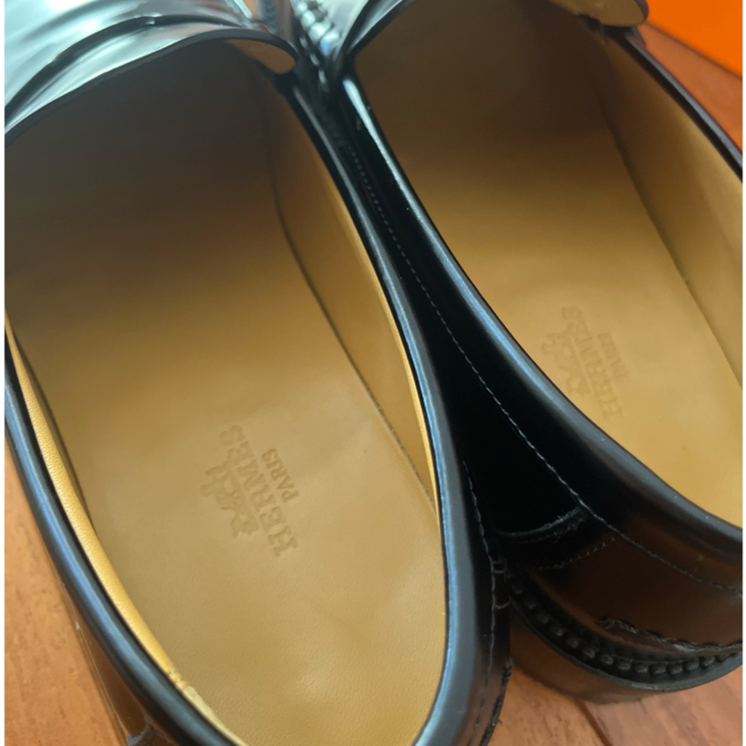 極美品 エルメス モカシン アワー Hour 39 HERMES 黒 25cm 極美品 エルメス モカシン アワー Hour 39 HERMES 黒 25cm