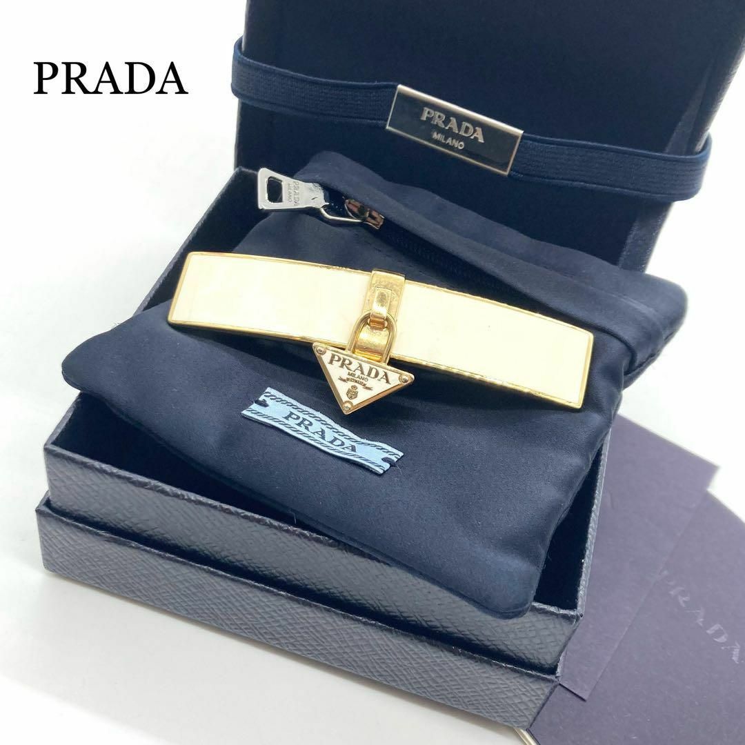 PRADA - 【箱付き☆極美品】PRADA バレッタ ヘアクリップ 三角 PRADA - 【箱付き☆極美品】PRADA バレッタ ヘアクリップ 三角