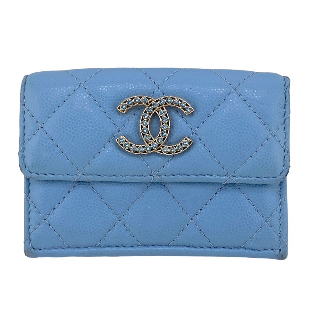 シャネル CHANEL 三つ折り財布 マトラッセ ラインストーン シャネル CHANEL 三つ折り財布 マトラッセ ラインストーン