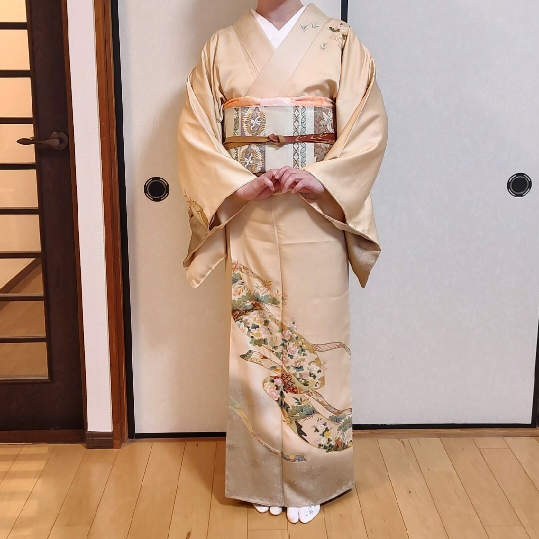 訪問着フルセット 西陣織 密陀僧色 絵巻物 入学式 卒業式 七五三 訪問着フルセット 西陣織 密陀僧色 絵巻物 入学式 卒業式 七五三