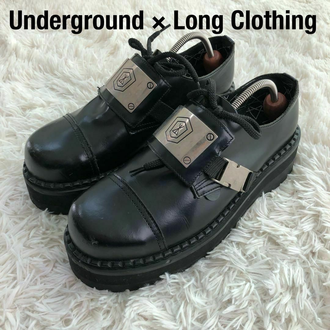 UNDERGROUND×LONG CLOTHING厚底メタルプレートシューズ黒 UNDERGROUND×LONG CLOTHING厚底メタルプレートシューズ黒