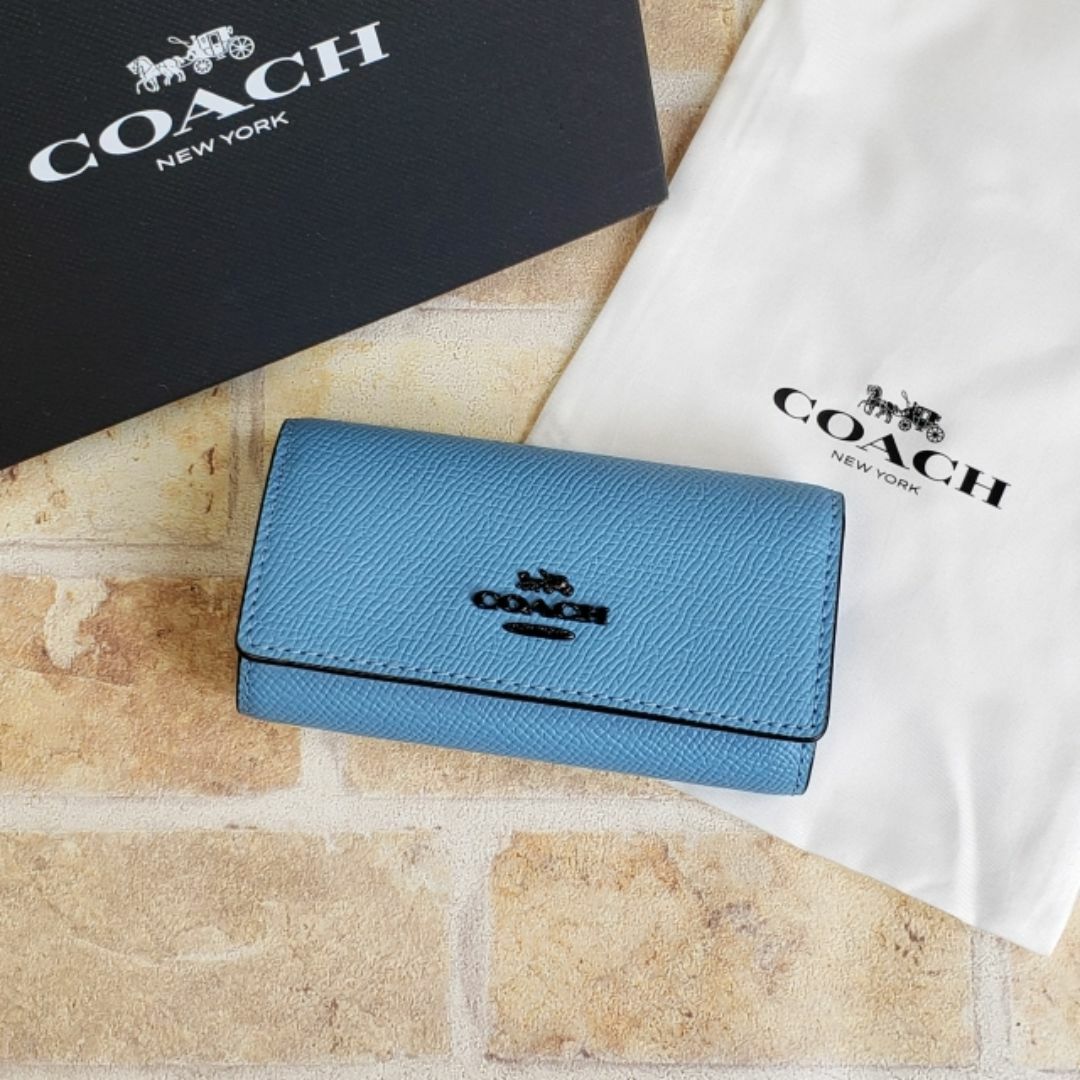 COACH - 美品 コーチ ☆ レザー キーケース 6リング 三つ折り COACH - 美品 コーチ ☆ レザー キーケース 6リング 三つ折り
