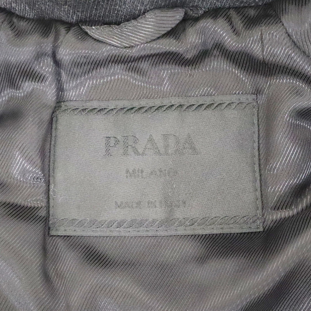 PRADA】プラダ ウールハーフコート ブラック ヴァージンウール