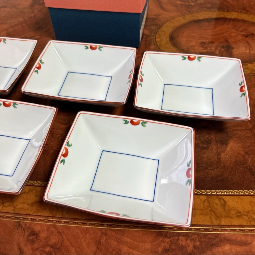 欲しいの たち吉 - たち吉 橘吉 赤絵 中鉢 5枚セット 煮物鉢 角鉢 染付 食器