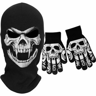スケルトンスカルハロウィーンバラクラバキャップフルフェイスマスク(小道具)
